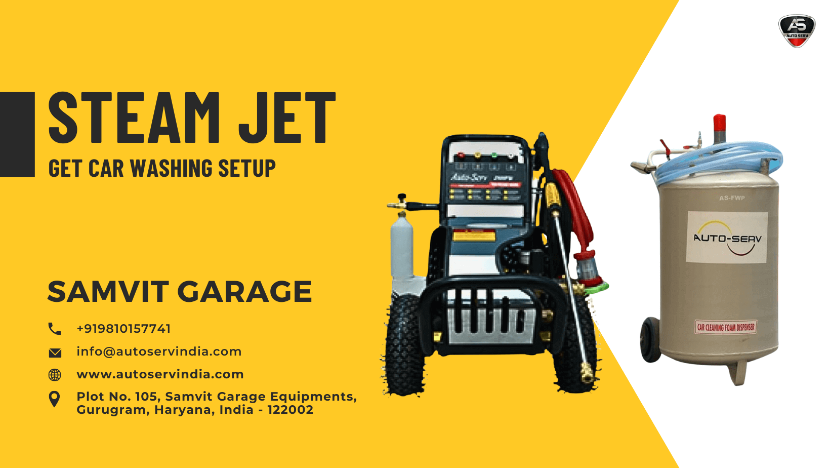Steam Jet Car Wash Machine, Car Washing setup